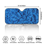 Blue Rose Print Car Windshield Sun Shade