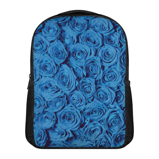Blue Rose Print Casual Backpack