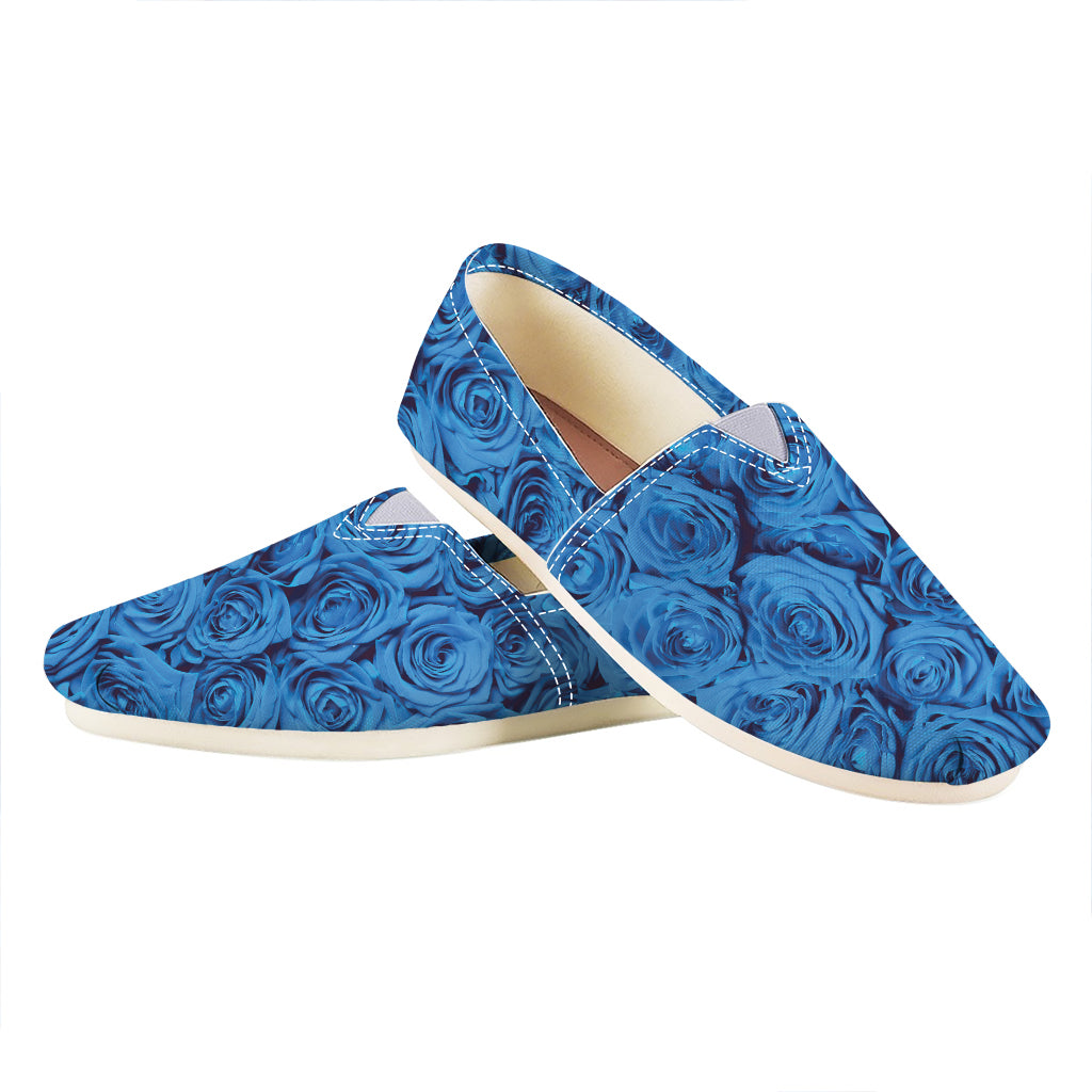 Blue Rose Print Casual Shoes