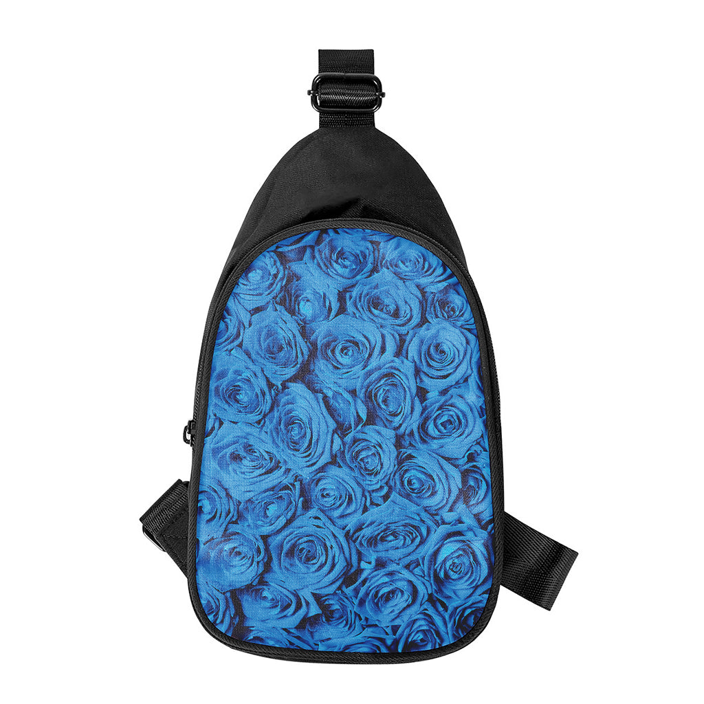Blue Rose Print Chest Bag