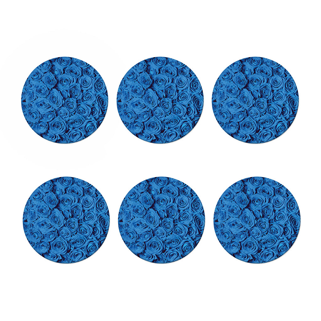 Blue Rose Print Coaster Set