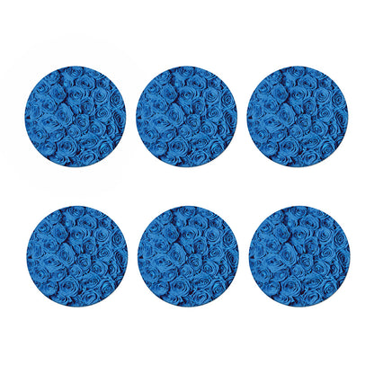 Blue Rose Print Coaster Set