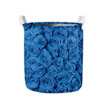Blue Rose Print Collapsible Laundry Basket