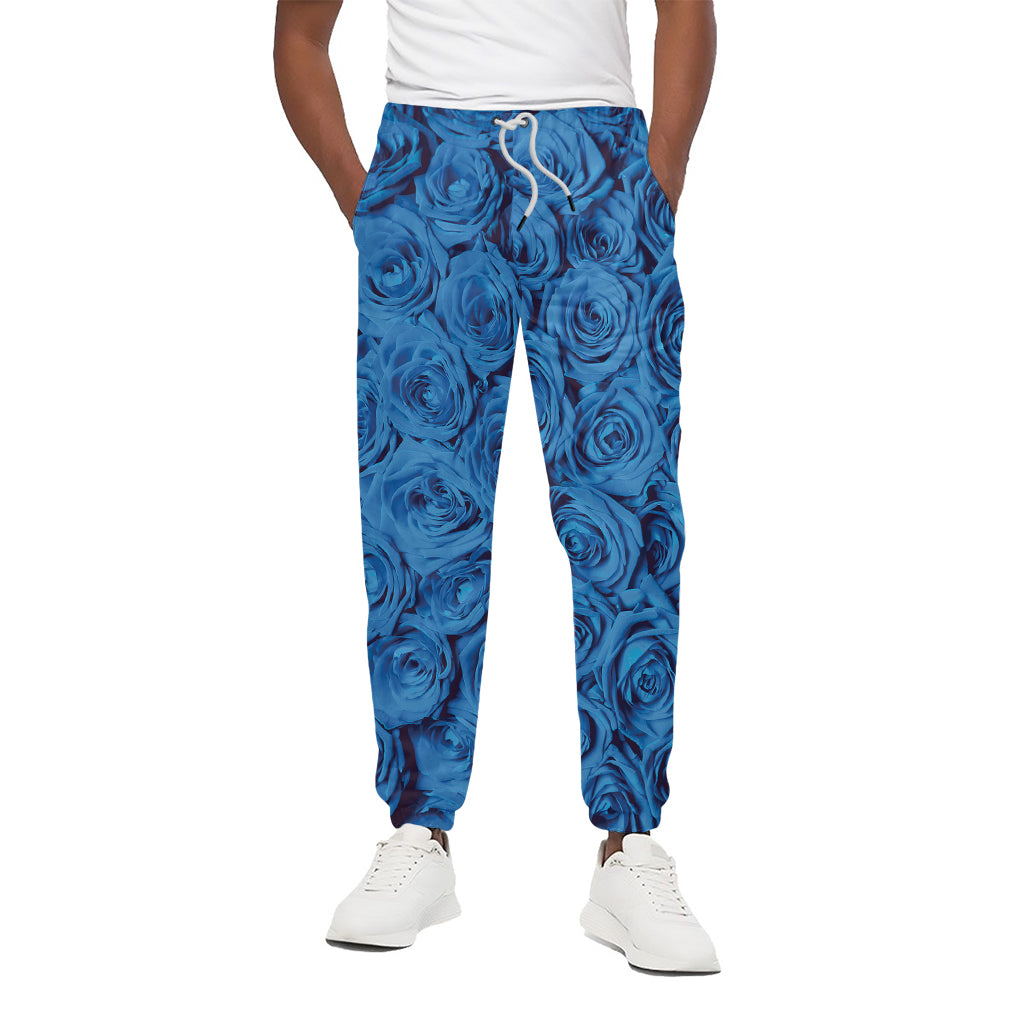 Blue Rose Print Cotton Pants