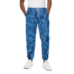 Blue Rose Print Cotton Pants