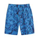 Blue Rose Print Cotton Shorts