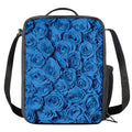Blue Rose Print Crossbody Lunch Bag