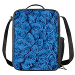 Blue Rose Print Crossbody Lunch Bag