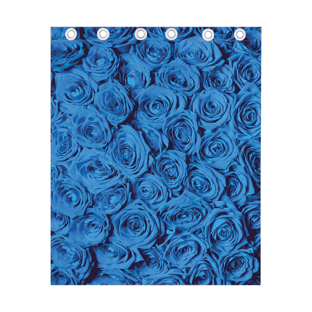 Blue Rose Print Curtain