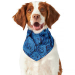 Blue Rose Print Dog Bandana