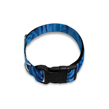 Blue Rose Print Dog Collar