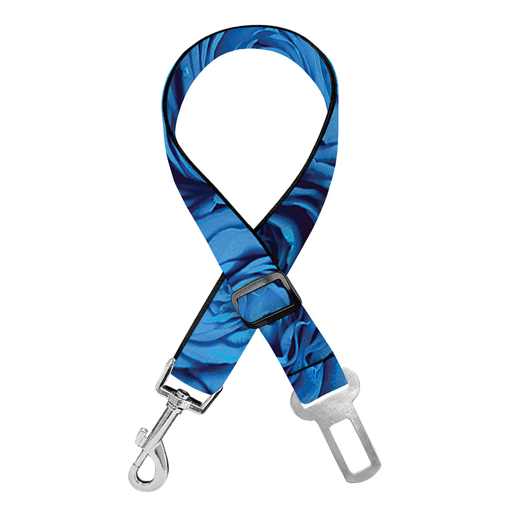 Blue Rose Print Dog Seat Belt