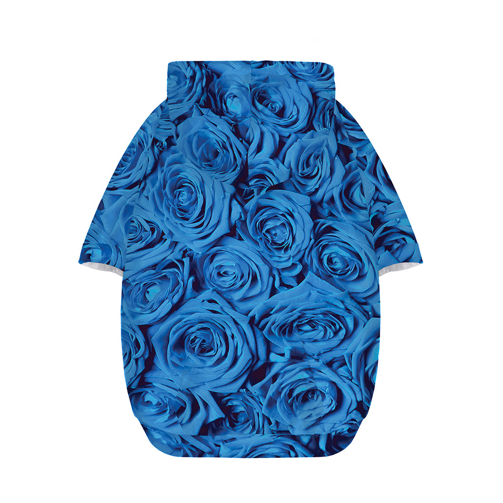 Blue Rose Print Dog Zip Up Hoodie