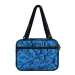 Blue Rose Print Double Strap Bible Bag