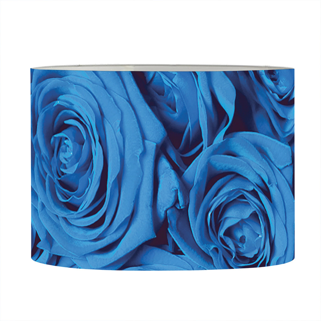 Blue Rose Print Drum Lamp Shade