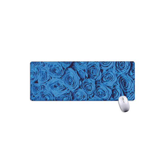 Blue Rose Print Extended Mouse Pad
