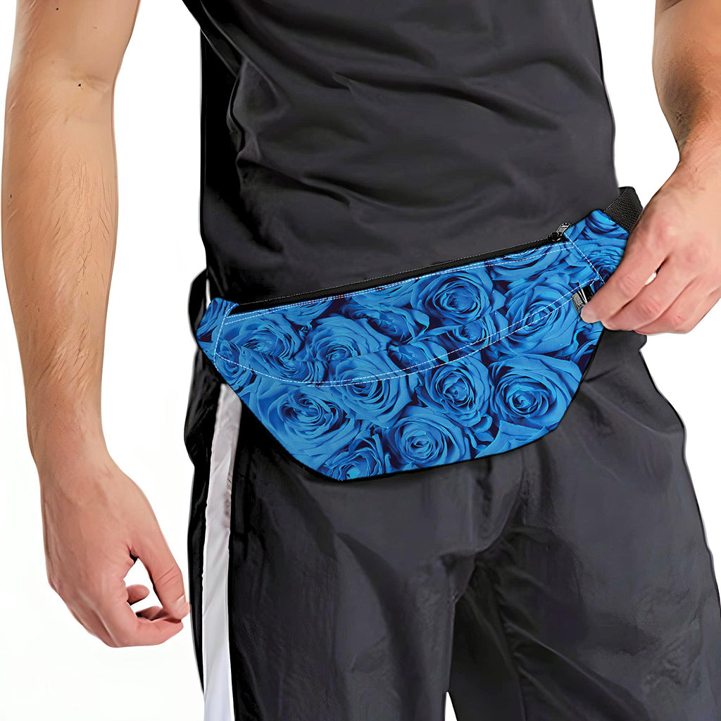 Blue Rose Print Fanny Pack