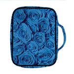 Blue Rose Print Front Pocket Bible Bag