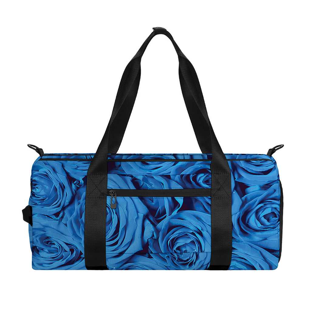 Blue Rose Print Gym Bag