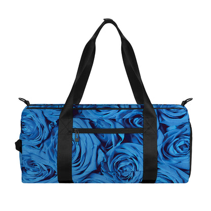Blue Rose Print Gym Bag