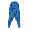 Blue Rose Print Hammer Pants