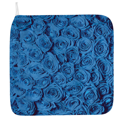 Blue Rose Print Hand Towel