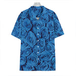 Blue Rose Print Hawaiian Shirt