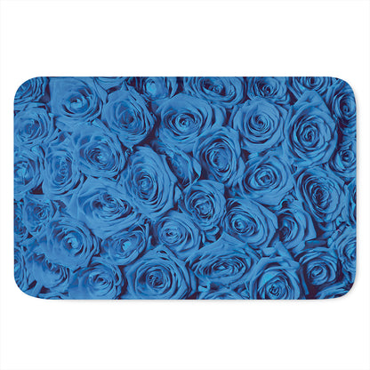 Blue Rose Print Indoor Door Mat