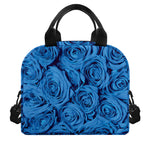 Blue Rose Print Insulated Lunch Bag