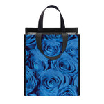 Blue Rose Print Insulated Lunch Tote