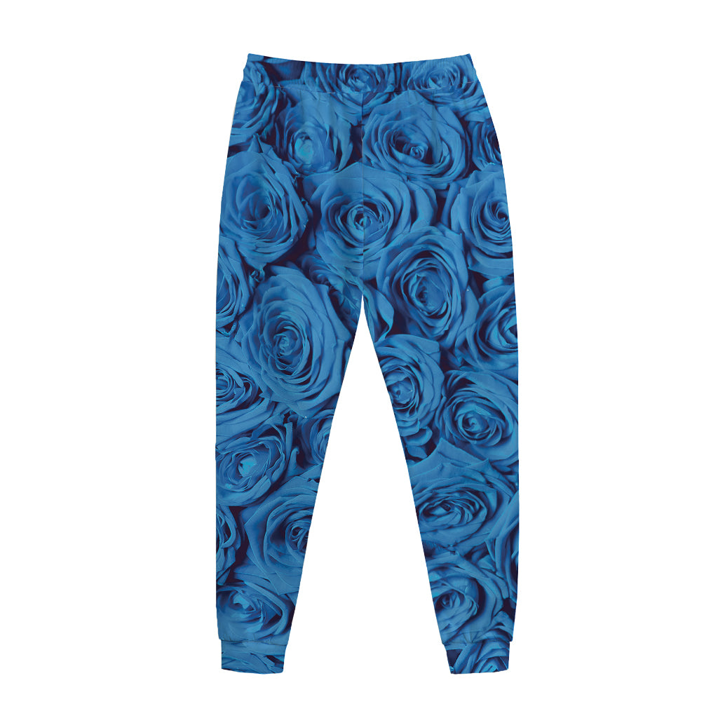 Blue Rose Print Jogger Pants