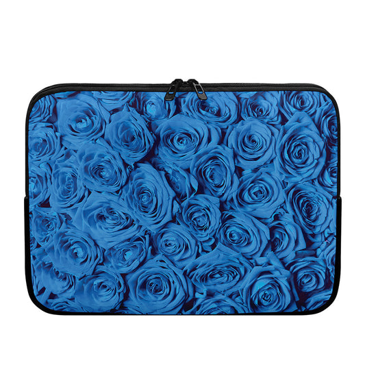 Blue Rose Print Laptop Sleeve