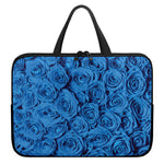Blue Rose Print Laptop Sleeve With Handle
