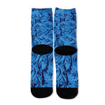 Blue Rose Print Long Socks