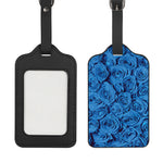 Blue Rose Print Luggage Tag