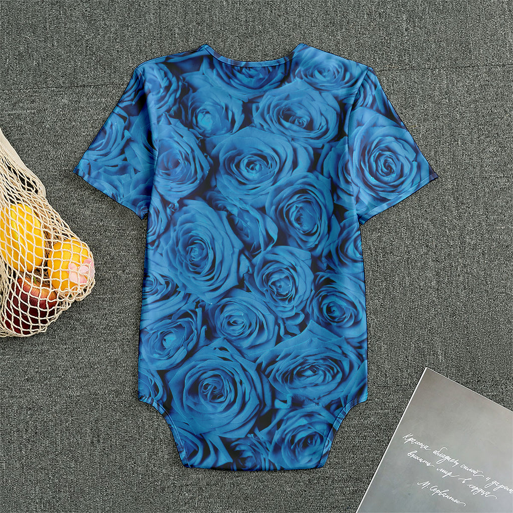 Blue Rose Print Men's Bodysuit