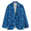 Blue Rose Print Men's Cotton Blazer