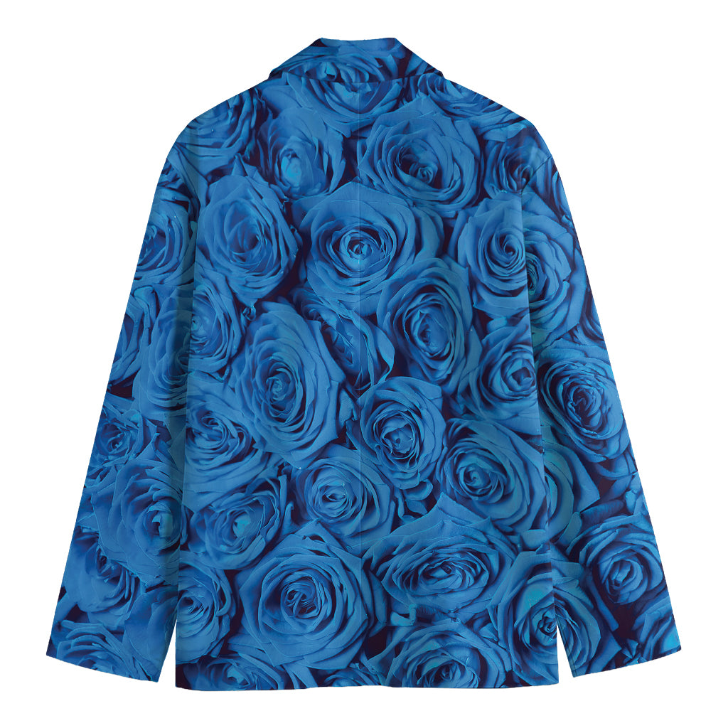 Blue Rose Print Men's Cotton Blazer