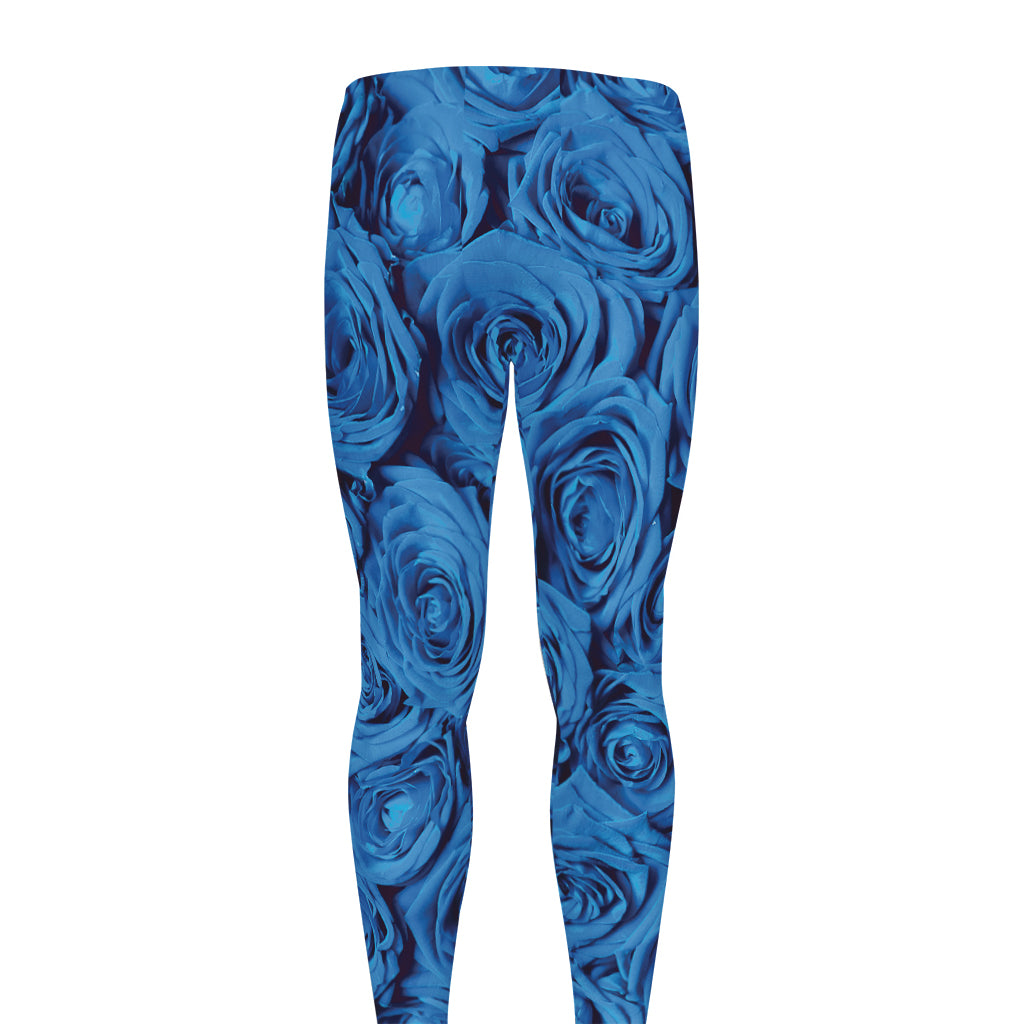 Blue Rose Print Men's leggings