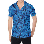 Blue Rose Print Men's Shirt