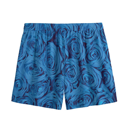 Blue Rose Print Mesh Shorts