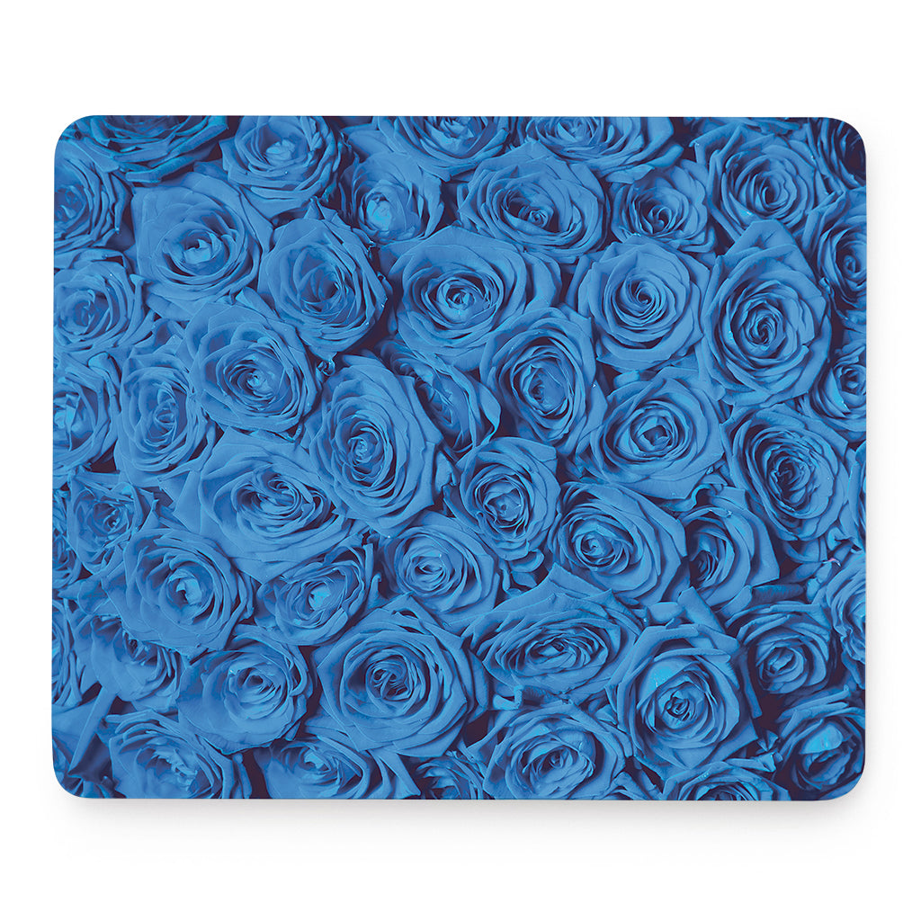 Blue Rose Print Mouse Pad