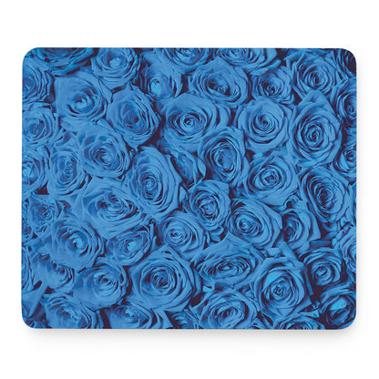 Blue Rose Print Mouse Pad