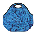Blue Rose Print Neoprene Lunch Bag