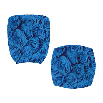 Blue Rose Print Office Chair Cover
