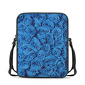 Blue Rose Print Rectangular Crossbody Bag