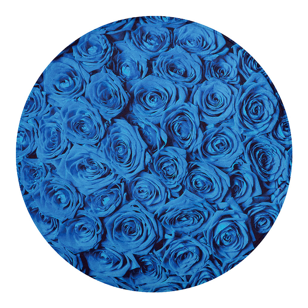 Blue Rose Print Round Blanket