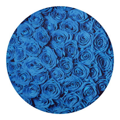 Blue Rose Print Round Blanket