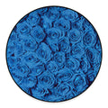 Blue Rose Print Round Floor Mat