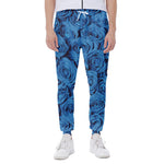 Blue Rose Print Scuba Joggers